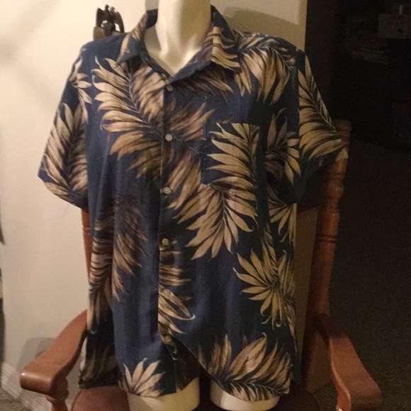 🌴NWOT Van Heusen Studio Unisex Hawaiian Size Large Slim Fit 🌴 - Picture 3 of 9